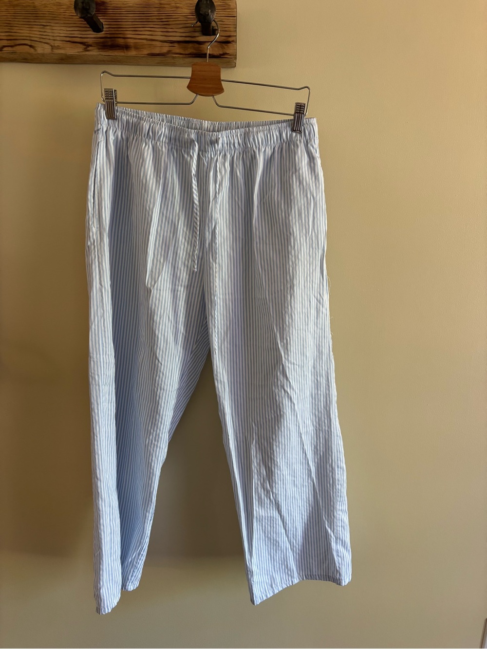 135.) Light Blue Stripe Wide Leg Pants